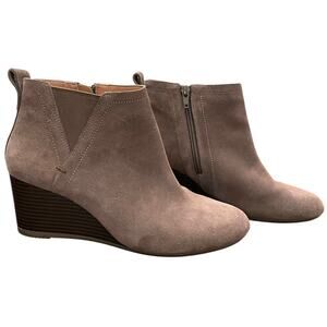 Vionic Taupe Suede Ankle Booties